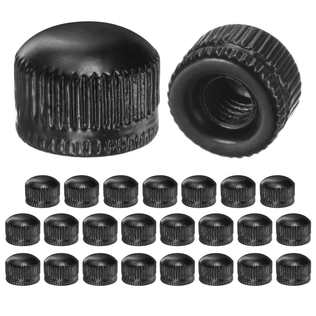 25-Pack Threaded Cap Nuts, M5x11mm Screw Caps for Light Fixture, Female Knurled Knob Nut for Ceiling Light Cover Replacement/Decorative Lamp Parts, Acorn Screw Top [Matt Black]