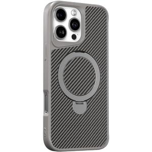 Scabre Phone Case, Armor Magnetic Phone Case with 360 Rotatable Invisible Ring Stand for iPhone 17/16/15/14/13/12 Pro Max (for iPhone 16 Pro Max,Gray)