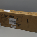 Topower Industrial Country Style Decorative Pipe Wooden Wall ShelvesRustic DIY Ceiling Pipe Shelf Wall Vintage Hung Bracket Industrial Shelves (Black)