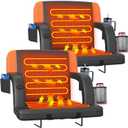 Suteck Dual-Sided Heated Stadium Seats for Bleachers with Back Support, Portable Heated Bleacher Seat with Backrest, 3 Heat Levels, 5 Pockets Ideal for Outdoor Stadiums and Events