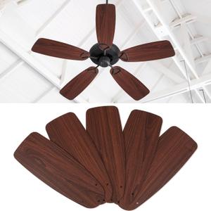 5 Pack Replacement Fan Blades for 42"/52" Ceiling Fan Waterproof Blades Replacement for Broken Substitution Replacing Summer(Brown)