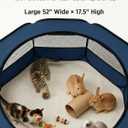 UWE Extra Large Small Animal Playpen, XL Portable Pet Playpen for Rabbit, Kitten, Guinea Pig, Hamster, Puppy Waterproof Foldable Mesh Tent with Zipper Cover, Indoor Outdoor Use, Blue