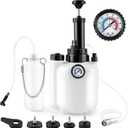 3L Manual Brake Bleeder Kit, One Person Brake Fluid Bleeding Vacuum Pump with 1L Catch Bottle and 4 Master Cylinder Adapters for Brake & Clutch System, Suitable for Most Vehicles