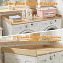 Laundry Washer Dryer Countertop: 54" x 27.5" Wood Washer Dryer Topper with 180lbs Capacity, Waterproof MDF for LG Samsung Front Load Washer and Dryer, Non-Slip Laundry Room Organization Table
