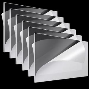 Roowest 6 Pcs 24 x 48 Inch, 1/8 Inch Thick Clear Acrylic Sheets Plastic Transparent Panels Sheets Cut to Size Cast Acrylic Board Panel with Protective Film for Craft DIY Project Sign Frame