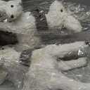 Civaner 3 Pcs Reindeer Christmas Decor 12 Inch Realistic Woodland Animals White Reindeer Figurine Christmas Deer Decorations with Scarf Centerpiece Table Decor for Indoor Fireplace Home Mantel Shelf