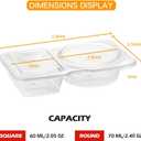 2 x DADAB 20 Sets Reusable Snack Containers with Lids  2-Compartment Portion Control Containers for Snacks, Condiments, Dips, and Sauces  Leak-Proof, Ideal for Road Trips, Lunchboxes, and Travel