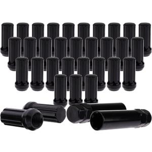 ECCPP M14x2 Wheel Lug Nuts 32 Pieces +2 Keys 14x2.0 Thread Black Spline Lug Nuts for Ford Excursion for F-250 for F-350 Super Duty 1999-2004 - 14x2 Spline Socket Nuts