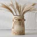 SIDUCAL Ceramic Decorative Flower Vase, 8 Inch Rustic Distressed Pottery Decorative Flower Vase for Home Decor, Ideal Shelf, Bookshelf, Mantle, Entryway, Living Room, Table Decor