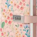 MGGAO Diary with Lock, floral diary for Women Girls, Refillable PU Leather Journal with Lock and Key, Secret Personal Daily Journal, Cute Locked Notebook for Writing Journaling, 224 Pages Lined Notebook (pink)