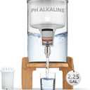 pH Recharge Glass Alkaline Water Filter Dispenser - Countertop Water Filter System - Purifier Pitcher for Home and Office - High pH Pure Drinking Water Filtration - 8.5L/2.25 Gal