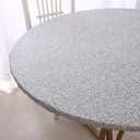 Walrus Round Vinyl Fitted Tablecloth with Flannel Backing Elastic Edge Design Table Cover Waterproof Oil-Proof PVC Table Cloth Stain-Resistant Best for 32"-36" Round