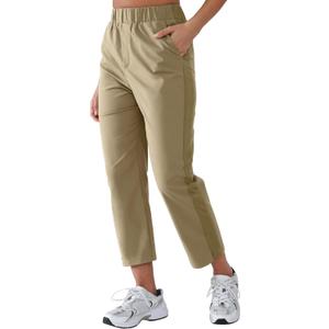 Women's Mid Rise Ankle Pants Golf Pants Women with Pockets Lightweight Activewear Lounge Pants (XX-Large, Ivory)