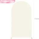 Wokceer 7.2FT Wedding Arch Backdrop Cover Spandex Fitted Ivory Arch Covers Round Top Chiara Arches Backdrop Cover for Birthday Party Ceremony Banquet Decoration