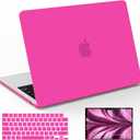 B BELK Compatible with 2026 2025 2024-2022 MacBook Air 13 inch Case M5 M4 M3 M2 Model A3449 A3240 A3113 A2681, Protective Hard Shell for MacBook Air 13.6" + Keyboard & Screen Cover, Hot Pink
