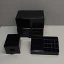 READAEER Makeup Organizer 3 Pieces Cosmetic Storage Case with 6 Drawers (Black)