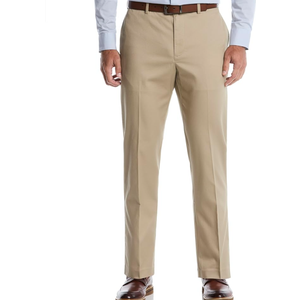 Savane Mens Geo Khaki Expandable Waistband Chino Pants 36W 32L