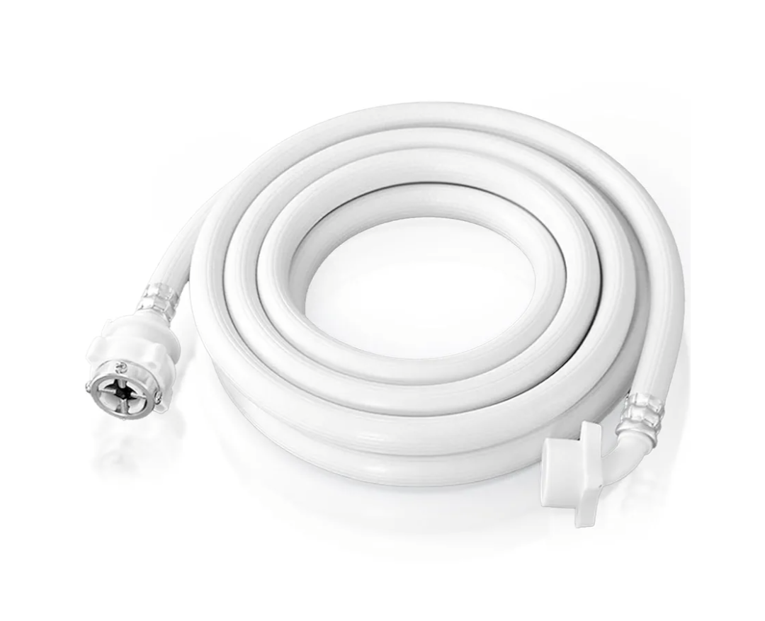 6.6FT 2 Meter Wave Wheel Drum Washing Machine Water Supply Pipe Extension Pipe with Steel Head, Fully Automatic Drum Washing Machine Water Inlet Hose