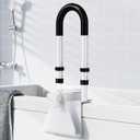 FSA/HSA Eligible Adjustable Bathtub Safety Rail: Shower Grab Bar Handle for Seniors, Elderly, and Disabled, 1418 Inch Height Range, Bathroom Safety Bars with Non-Slip Grip, Supports 300 lbs