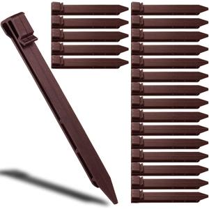 30 Pack Garden Landscape Stakes 10 inch Heavy Duty Plastic Stakes Tent Stakes Anchoring Spikes for Edging Terrace Board and Christmas Inflatables Garden Decorations Nails Brown