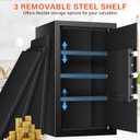 Mitlvge 23.62'' Tall Extra Large Home Safe Box, Safe with Fireproof Waterproof Document Bag, Digital Keypad and 3 Removable Steel Shelves, Security Box for Money Medicines Jewelry Valuables