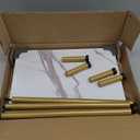 HOOBRO End Table, Small Side Table, Nightstand with 2-Layer Storage Shelves, Sofa Table for Small Spaces, Living Room, Bedroom, Stable Frame, Easy Assembly, Gold and Marble DM09BZ01