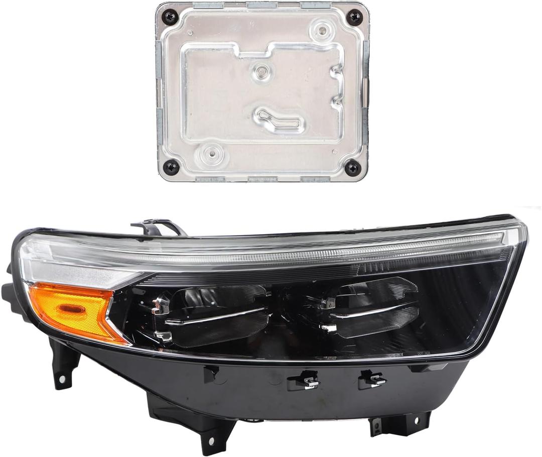RH W/Ballast Module Headlight Fit for 2020-2024 Ford Explorer XLT/Limited Full LED Headlamp Assembly Right Passenger Side W/O AFS FO2503397 LB5Z13008BB