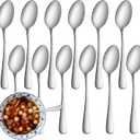 12 Pcs Teaspoons Set, Food-Grade Stainless Steel Spoons Silverware, Cutlery Tea Spoons, Durable Dessert Spoons, Metal Spoon for Home, Kitchen or Restaurant, Mirror Polished, Dishwasher Safe 6.7 Inch
