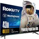 Westinghouse Roku TV - 43 Inch Smart TV, 4K UHD QLED Television w/HDR 10+, Dolby Vision, Wi-Fi & Mobile App Connectivity, Flat Screen Compatible w/Apple HomeKit, Alexa, & Google Assistant