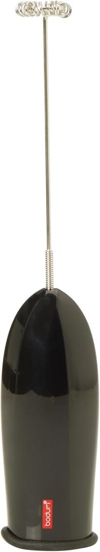 BODUM 3040-01 SCHIUMA SCHIUMA Electric Milk Frother Off White Stick, Battery Operated, Compact, Coffee, Cappuccino, Cafe Latte (Black)