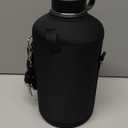 BUZIO 128oz Gallon Water Bottle, Insulated Water Jug with Straw Lid and Carrying Sleeve (Cold for 48 Hrs) Stainless Steel Hydro Metal Canteen Water Flask, Yellow Orange