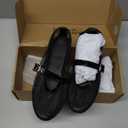 Ankis Mesh Ballet Flats for Women, Black Mesh Flats Buckle Strap Mary Jane Ballerina Flats Women's Fishnet Flat Sandals Shoes for Dressy Summer. Size 5