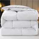 ZTGL All Seasons Duvet Insert, Quilted Goose Down Comforter Queen Size, Soft Down Proof Cover, Fluffy Breathable Winter Down Quilt, Thicken Warm Bed Blanket, Machine Washable,H,150X200cm(2kg)
