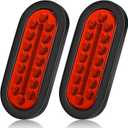 LINKITOM 6 Inchs Submersible Oval LED Stop/Turn Trailer Tail Light with Waterproof Rubber Gaskets for Boat Trailer Truck RV [DOT Certified] [IP67] (2 Pack)