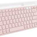 Logitech K585 Multi-Device Slim Wireless Keyboard, Built-in Cradle for Device; for Laptop, Tablet, Desktop, Smartphone, Win/Mac, Bluetooth/Receiver, Compact, Easy Switch, 24 Month Battery - Rose