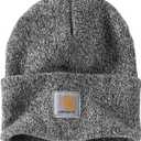 Carhartt Men's Knit Cuffed Beanie (Black/White)