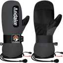 Andake Winter Ski Mittens for Men Women&Teenager,Waterproof & Insulated Snow Gloves, Warm Cold Weather Mittens,Professional Snowboard Mittens for Skiing, Snowboarding,Winter Sports (X-Small, Grey)