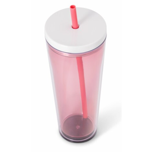 Pink Pastel Sheer Smooth Tupperware Tumbler 16 Ounces, No Straw