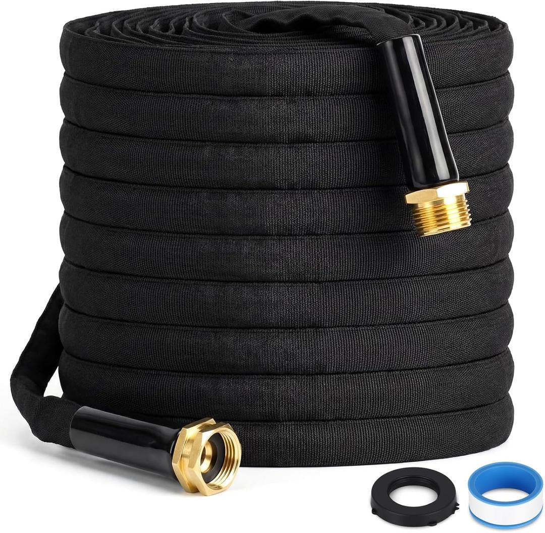 150 ft Non-expanding Garden Hose Light & Flexible Water Hose Leak-proof Metal Interface, Burst-resistant, Anti-kink, High-pressure for Lawns Garden Outdoor Cleaning Car Wash Camper