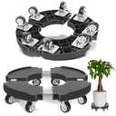 TreeGun Plant Caddy with Wheels Heavy Duty with 8 Lockable Casters, Rolling Plant Stand Adjustable for 16 nch Outdoor Indoor Large Plant, Plant Dolly with Wheels Heavy Duty 500lbs Capacity