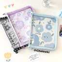 Jewelry Storage Book Transparent Earring Bracelet Rings Necklace Pouch Organizer Zipper Bag with pockets (purple)