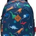 Toddler Backpack Boys, 15 Inch Kids Backpack for Preschool or Kindergarten, Dinosaur Navy Blue (Small)