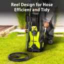 Yeryork 5000 Max Adjustable PSI Pressure Washer,2.5 Max GPM Power Washer with 33 FT Retractable Hose Reel, Stainless Steel Lance, 500ml Foam Cannon, 4-Nozzle Set, Washer for Cars, Fences, Patios