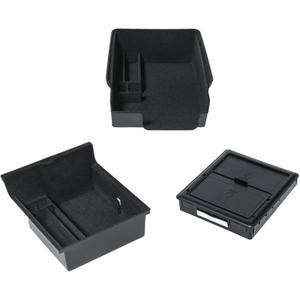 Carwiner 3PC Center Console Organizer Tray for 2021-2022 2023 Tesla Model 3 and 2021-2024 Model Y Flocked Armrest Drawer Storage Box Interior Accessories