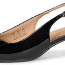 Amazon Essentials Women's Slingback Block Heel (12, Black Patent)