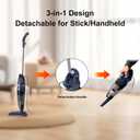 Corded Stick Vacuum Cleaner, 3-in-1 Detachable to Handheld with 180Left-Right Steering, 14KPA Powerful Suction for Pet Hair on Hard Floors, HEPA Filter, Lightweight with 16.4ft Long Cord