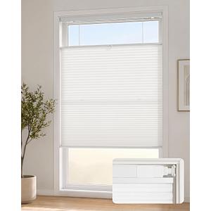 Lazblinds TDBU Cellular Shades, 41" W X 64" H, White | No Drill Cordless Top Down Bottom Up Honeycomb Blinds, 1.5 Inch Cell Easy Install No Tools Cellular Shades for Windows, White