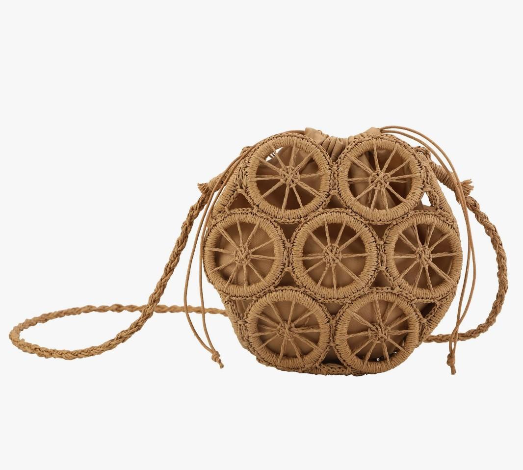 Crossbody Straw Bags for Women, Hollowed-out Lemon Hand Woven Shoulder Bag with Rattan Strap, Trendy 2025 Beach Purses Crossbody Straw Bags for Women, Hollowed-out Lemon Hand Woven Shoulder Bag with Rattan Strap, Trendy 2025 Beach Purses