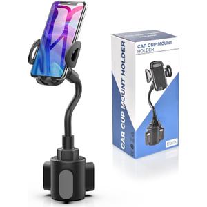 Phone Holders for Your Car, Cup Holder Phone Mount, Universal Adjustable Gooseneck Cup Holder Cradle Car Mount for iPhone 16/15/14/13/12/11/Pro Max/X/Xs/XsMax/8/8Plus,Samsung,Huawei,LG, Sony(Black)