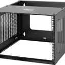 Tecmojo 8U Wall Mount Rack,8U Rack 13.9 inch Depth,132lbs(60kg) Weight Capacity,19" Network Rack for Shallow Server and IT Equipment, Network Switches,Patch Panel Bracket,Black, 8U/Updated